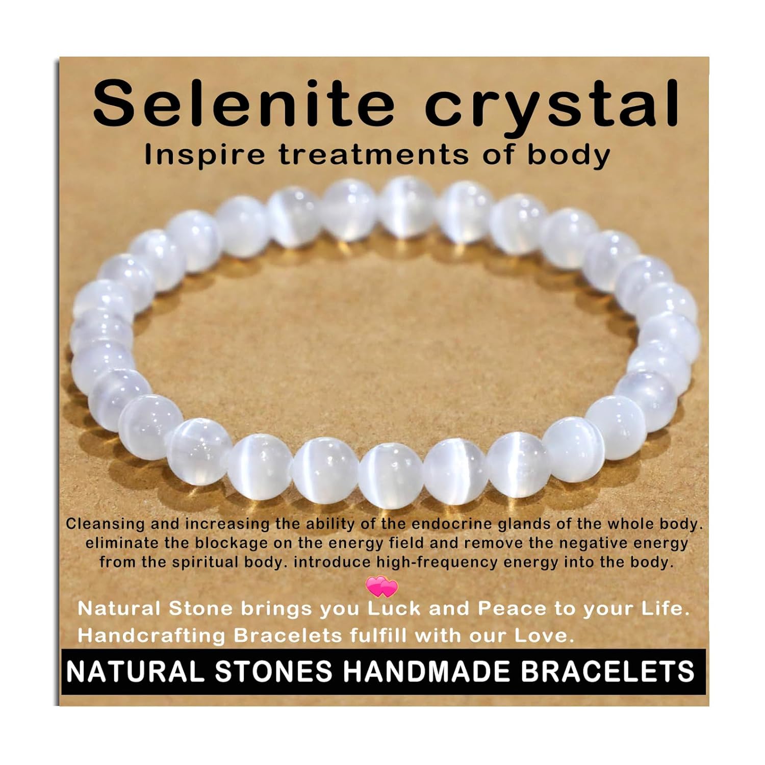 AD Beads Handmade Gemstone Stretch Elastic Bracelet Crystal Healing Reiki Nature's Beauty and Spiritual Essence Unisex (4mm, Black Tourmaline (Best protection))