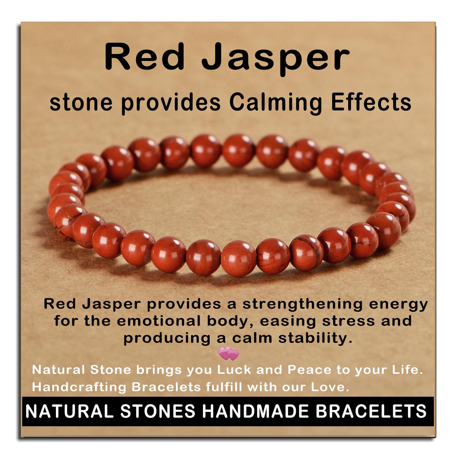 AD Beads Handmade Gemstone Stretch Elastic Bracelet Crystal Healing Reiki Nature's Beauty and Spiritual Essence Unisex (4mm, Black Tourmaline (Best protection))