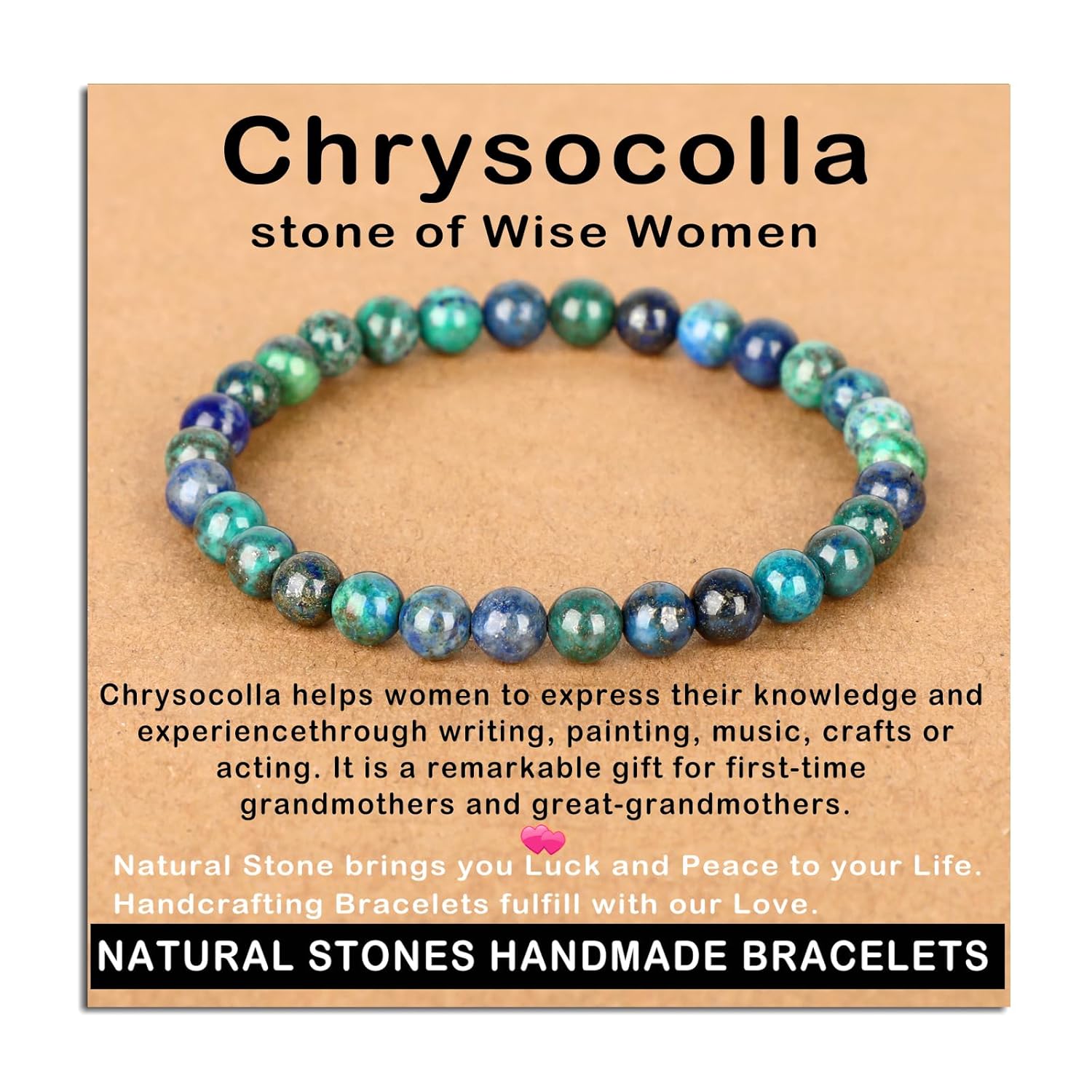 AD Beads Handmade Gemstone Stretch Elastic Bracelet Crystal Healing Reiki Nature's Beauty and Spiritual Essence Unisex (4mm, Black Tourmaline (Best protection))