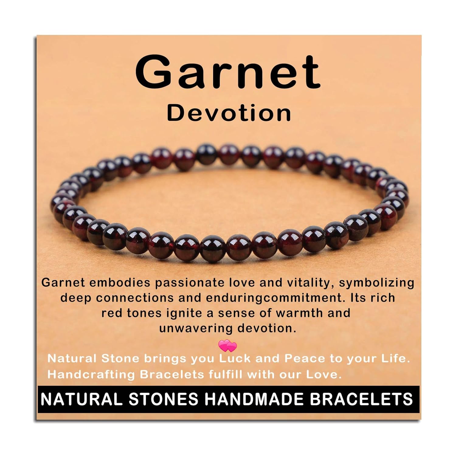 AD Beads Handmade Gemstone Stretch Elastic Bracelet Crystal Healing Reiki Nature's Beauty and Spiritual Essence Unisex (4mm, Black Tourmaline (Best protection))