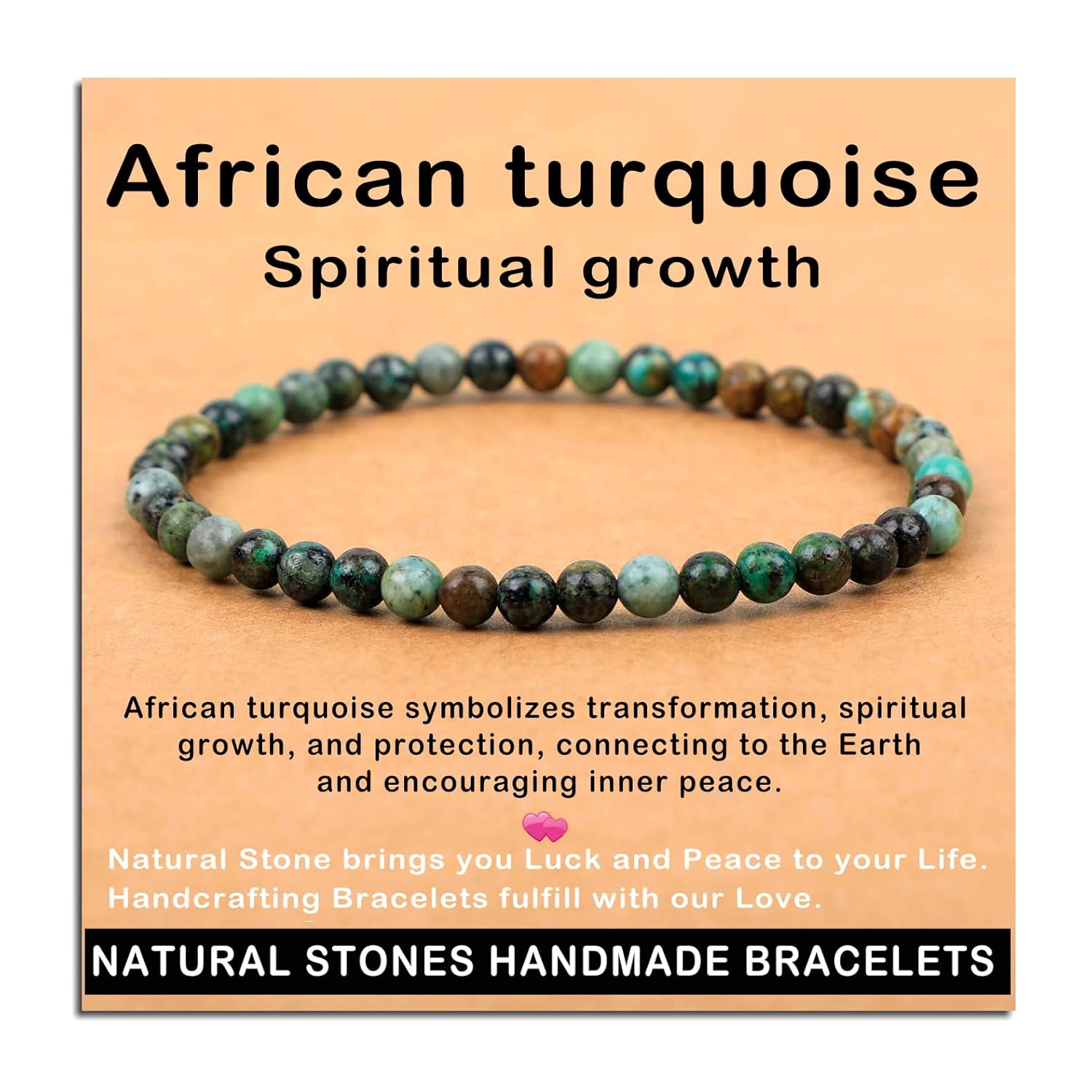 AD Beads Handmade Gemstone Stretch Elastic Bracelet Crystal Healing Reiki Nature's Beauty and Spiritual Essence Unisex (4mm, Black Tourmaline (Best protection))