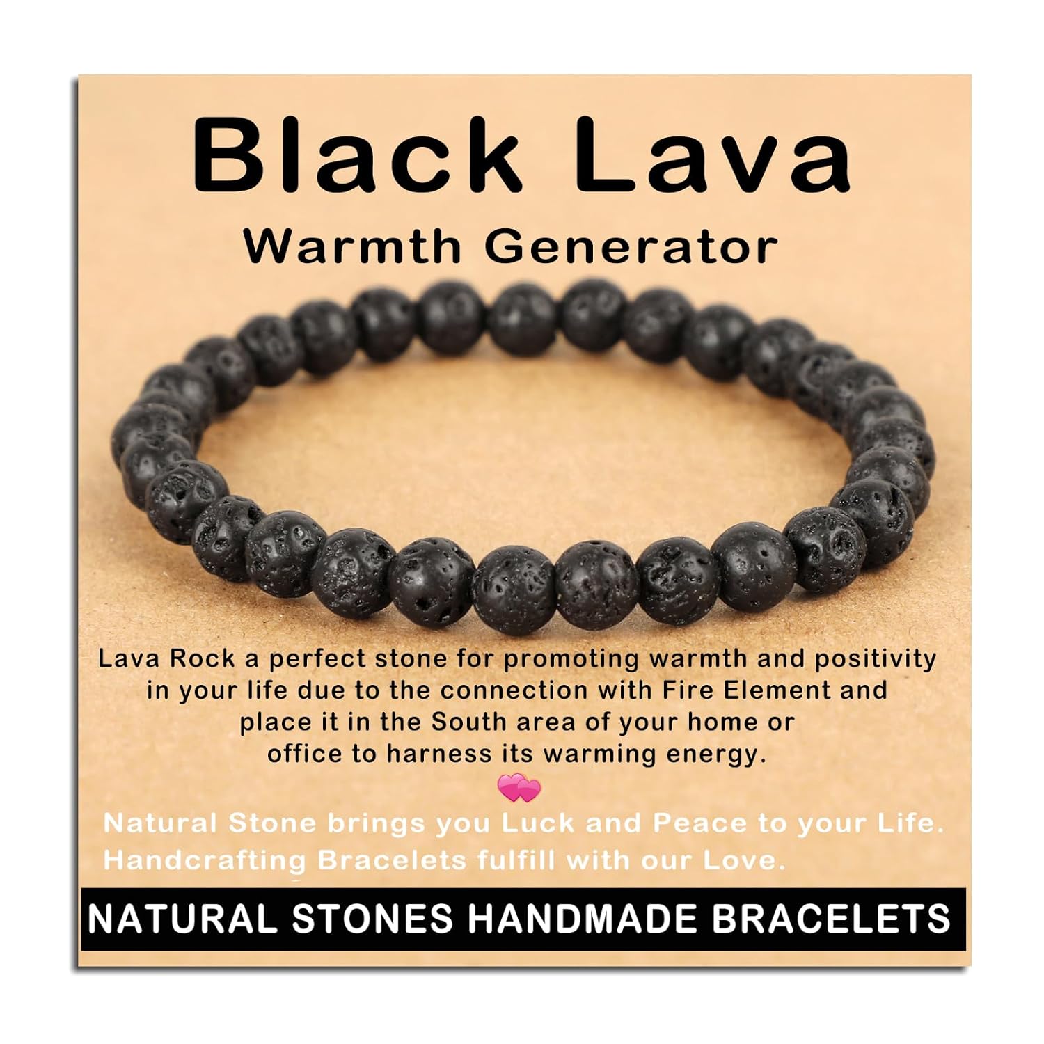 AD Beads Handmade Gemstone Stretch Elastic Bracelet Crystal Healing Reiki Nature's Beauty and Spiritual Essence Unisex (4mm, Black Tourmaline (Best protection))