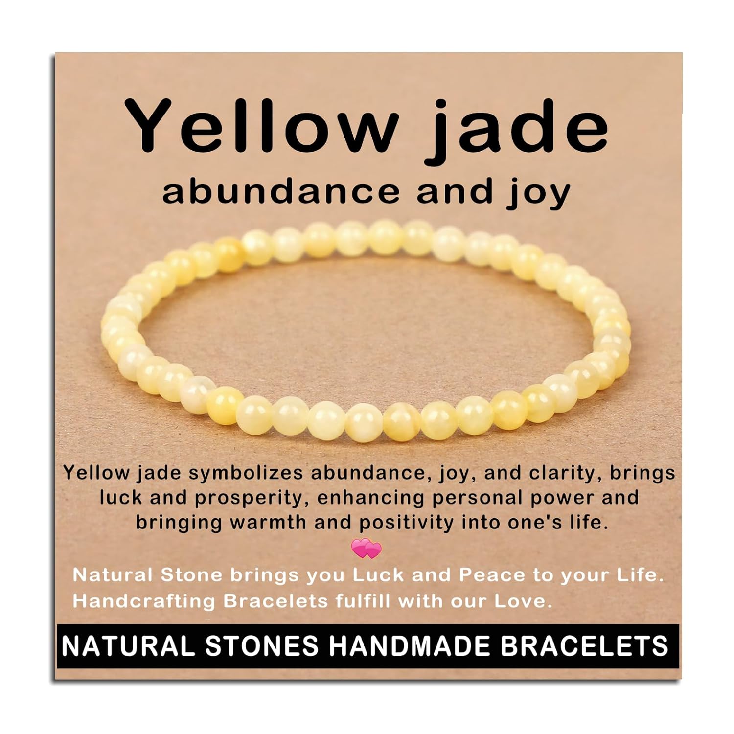 AD Beads Handmade Gemstone Stretch Elastic Bracelet Crystal Healing Reiki Nature's Beauty and Spiritual Essence Unisex (4mm, Black Tourmaline (Best protection))