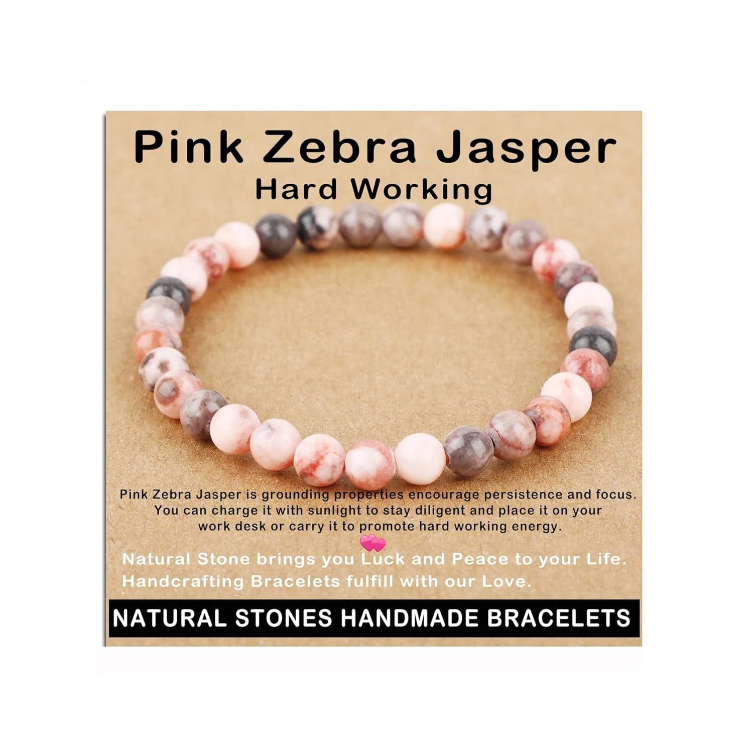AD Beads Handmade Gemstone Stretch Elastic Bracelet Crystal Healing Reiki Nature's Beauty and Spiritual Essence Unisex (4mm, Black Tourmaline (Best protection))