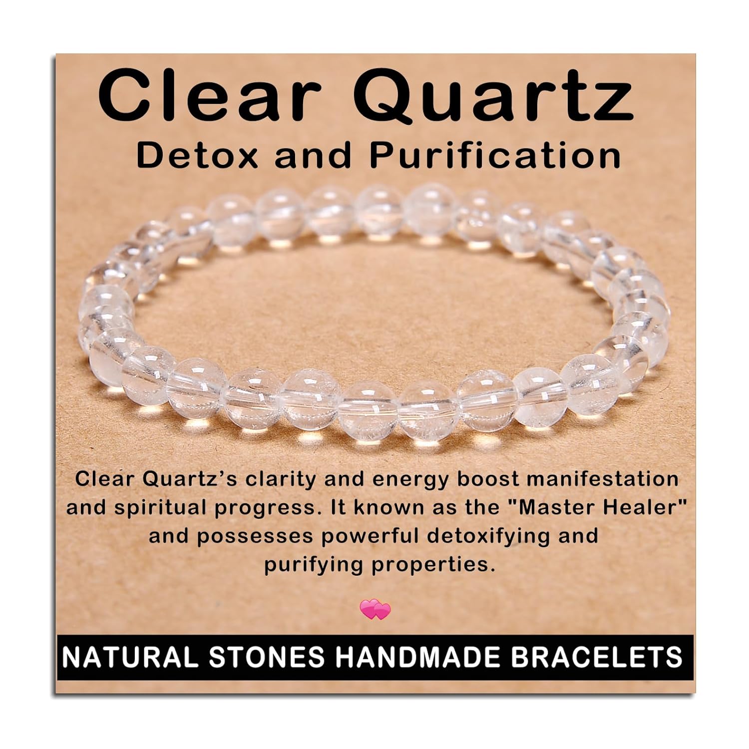 AD Beads Handmade Gemstone Stretch Elastic Bracelet Crystal Healing Reiki Nature's Beauty and Spiritual Essence Unisex (4mm, Black Tourmaline (Best protection))