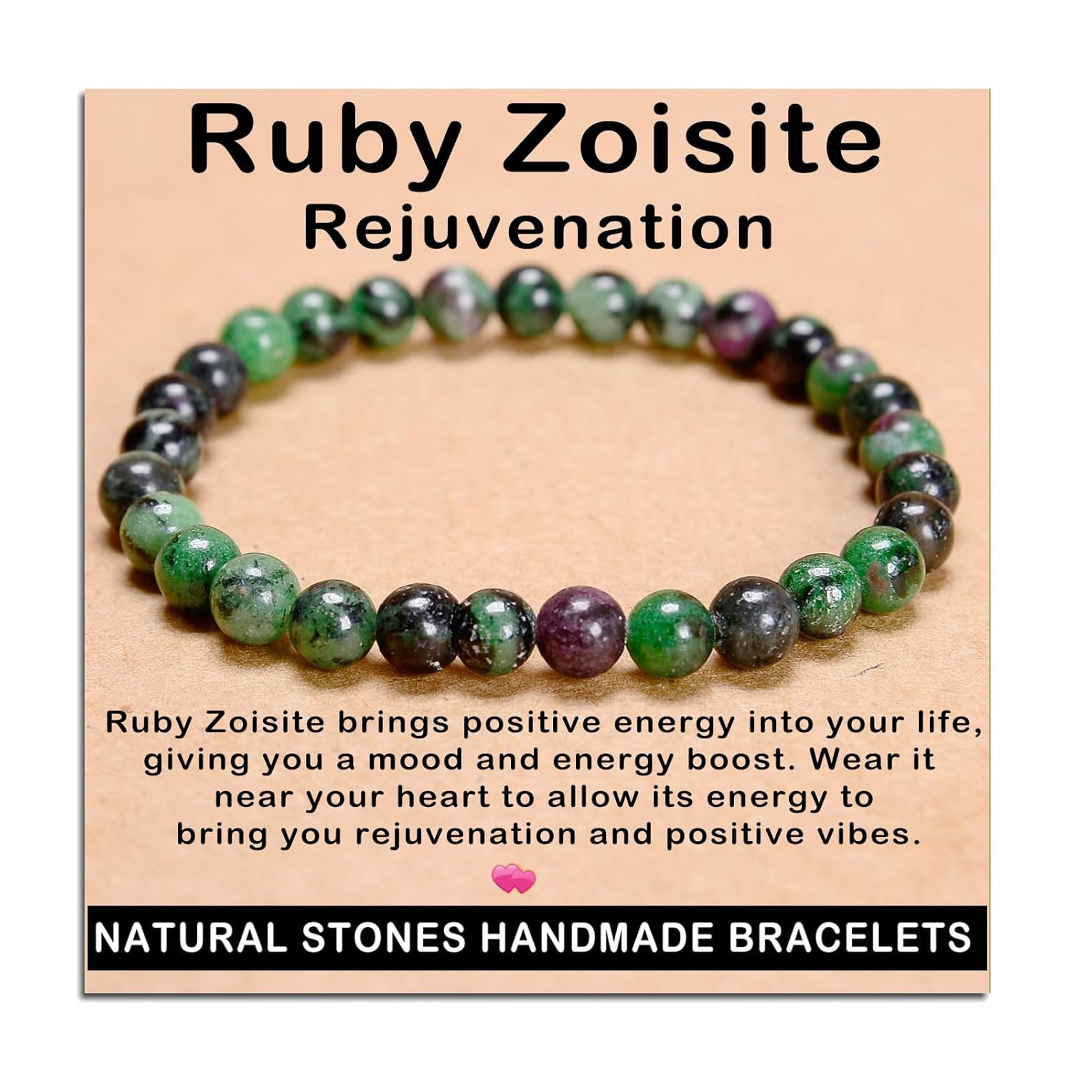 AD Beads Handmade Gemstone Stretch Elastic Bracelet Crystal Healing Reiki Nature's Beauty and Spiritual Essence Unisex (4mm, Black Tourmaline (Best protection))