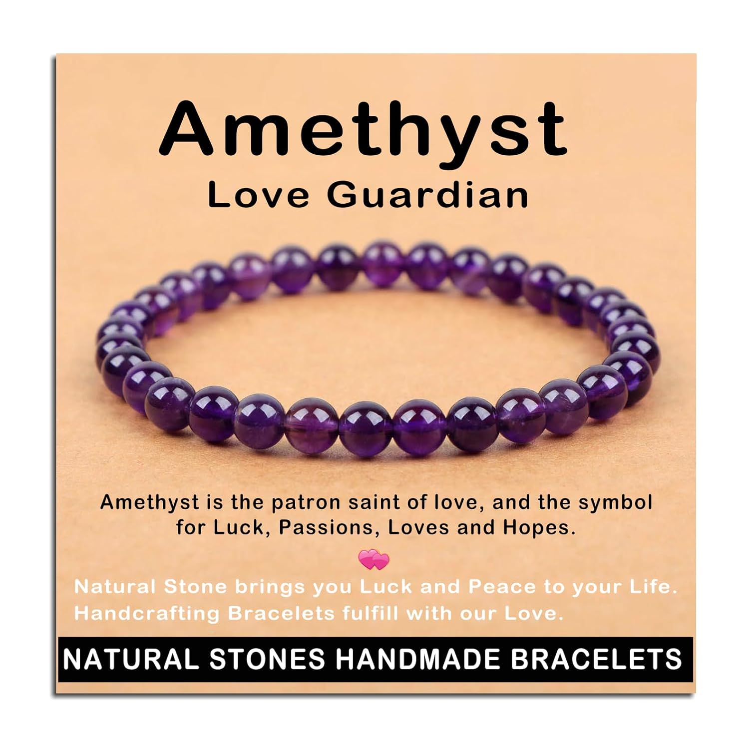 AD Beads Handmade Gemstone Stretch Elastic Bracelet Crystal Healing Reiki Nature's Beauty and Spiritual Essence Unisex (4mm, Black Tourmaline (Best protection))