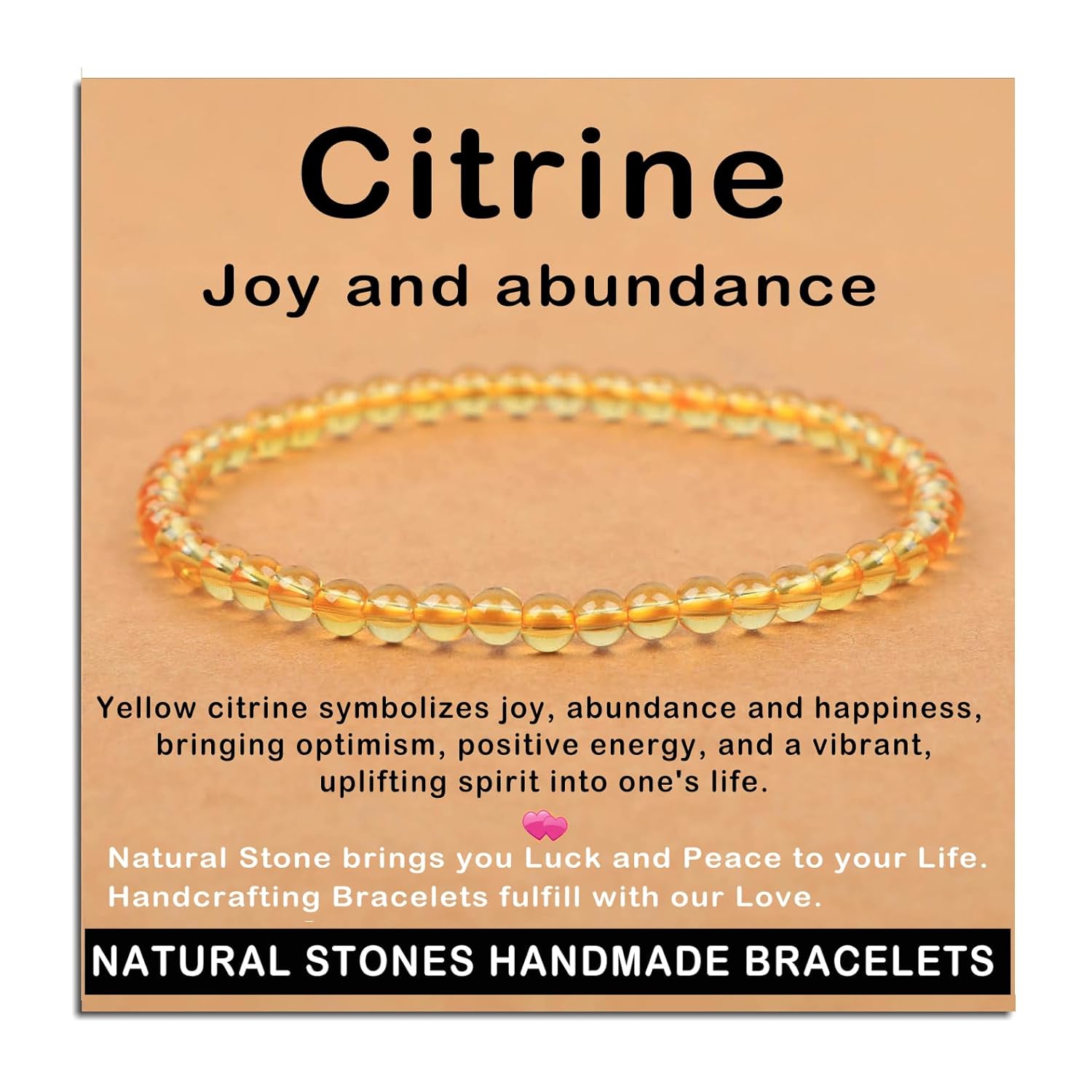 AD Beads Handmade Gemstone Stretch Elastic Bracelet Crystal Healing Reiki Nature's Beauty and Spiritual Essence Unisex (4mm, Black Tourmaline (Best protection))