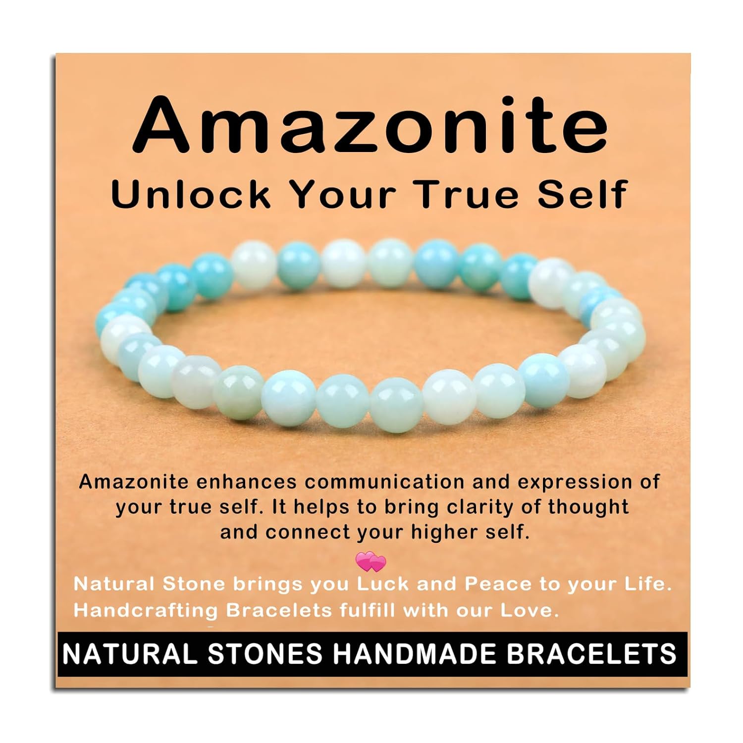 AD Beads Handmade Gemstone Stretch Elastic Bracelet Crystal Healing Reiki Nature's Beauty and Spiritual Essence Unisex (4mm, Black Tourmaline (Best protection))