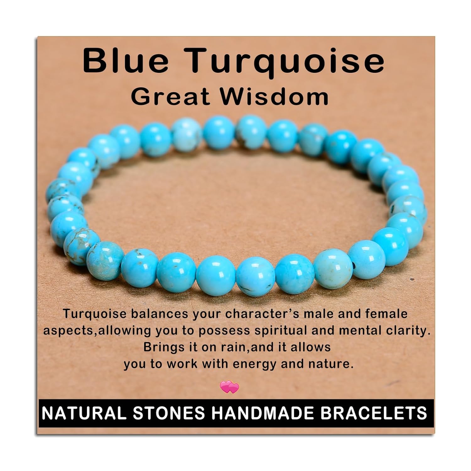 AD Beads Handmade Gemstone Stretch Elastic Bracelet Crystal Healing Reiki Nature's Beauty and Spiritual Essence Unisex (4mm, Black Tourmaline (Best protection))