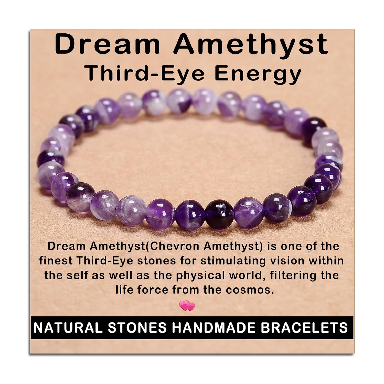 AD Beads Handmade Gemstone Stretch Elastic Bracelet Crystal Healing Reiki Nature's Beauty and Spiritual Essence Unisex (4mm, Black Tourmaline (Best protection))