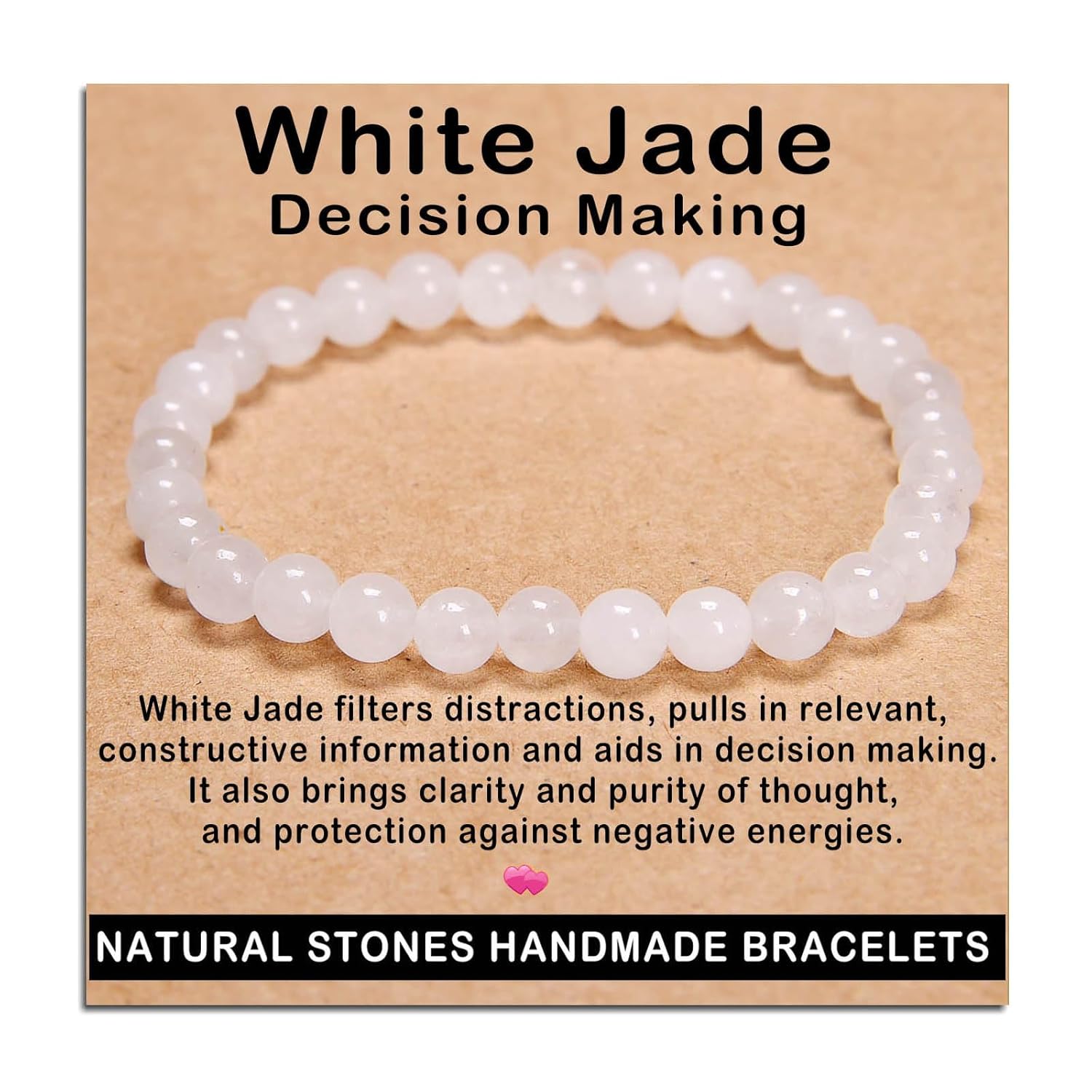 AD Beads Handmade Gemstone Stretch Elastic Bracelet Crystal Healing Reiki Nature's Beauty and Spiritual Essence Unisex (4mm, Black Tourmaline (Best protection))